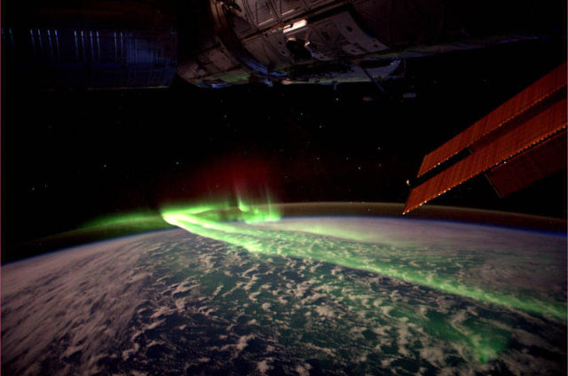 Image 23 -- Aurora australis (southern lights) from space